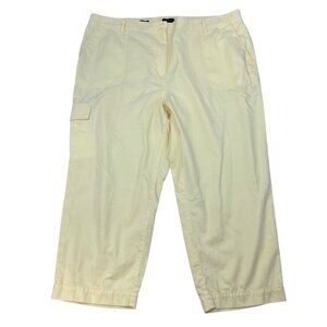 Talbots Womens Supersoft Cargo Pants High Rise Yellow Size 22W